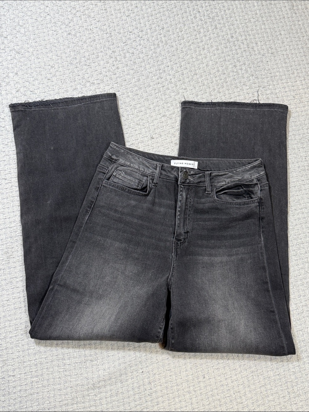 Flying Monkey Y3310 Wide Leg High Rise Black/Gray Denim Jeans 29